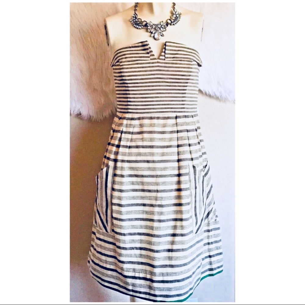 Anthropologie Maeve Strapless Swing Dress Size 8